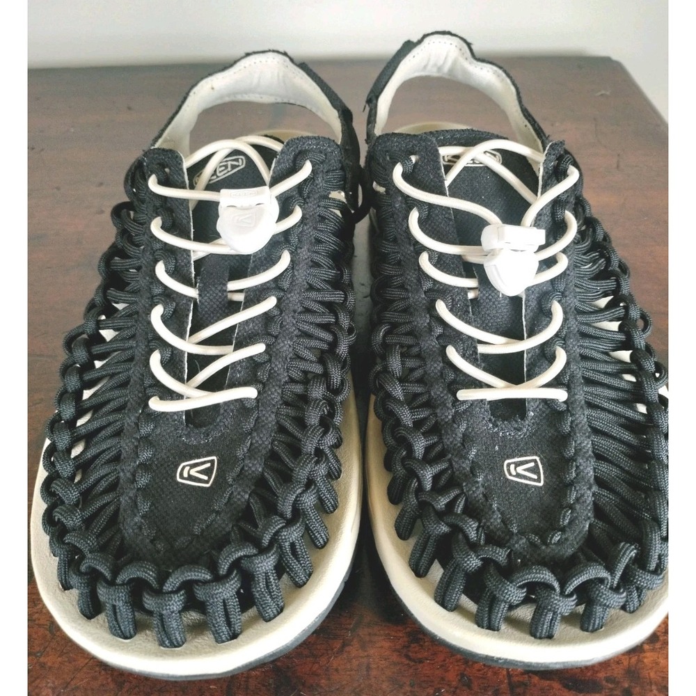 New Keen Uneek Canvas Black Birch Hybrid Walking Sandals Shoes Women's Size 10